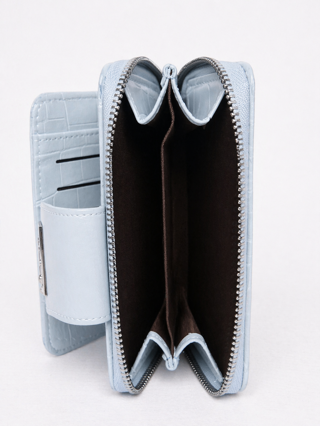 Ice Blue portefeuille in croco-look – fris & stijlvol
