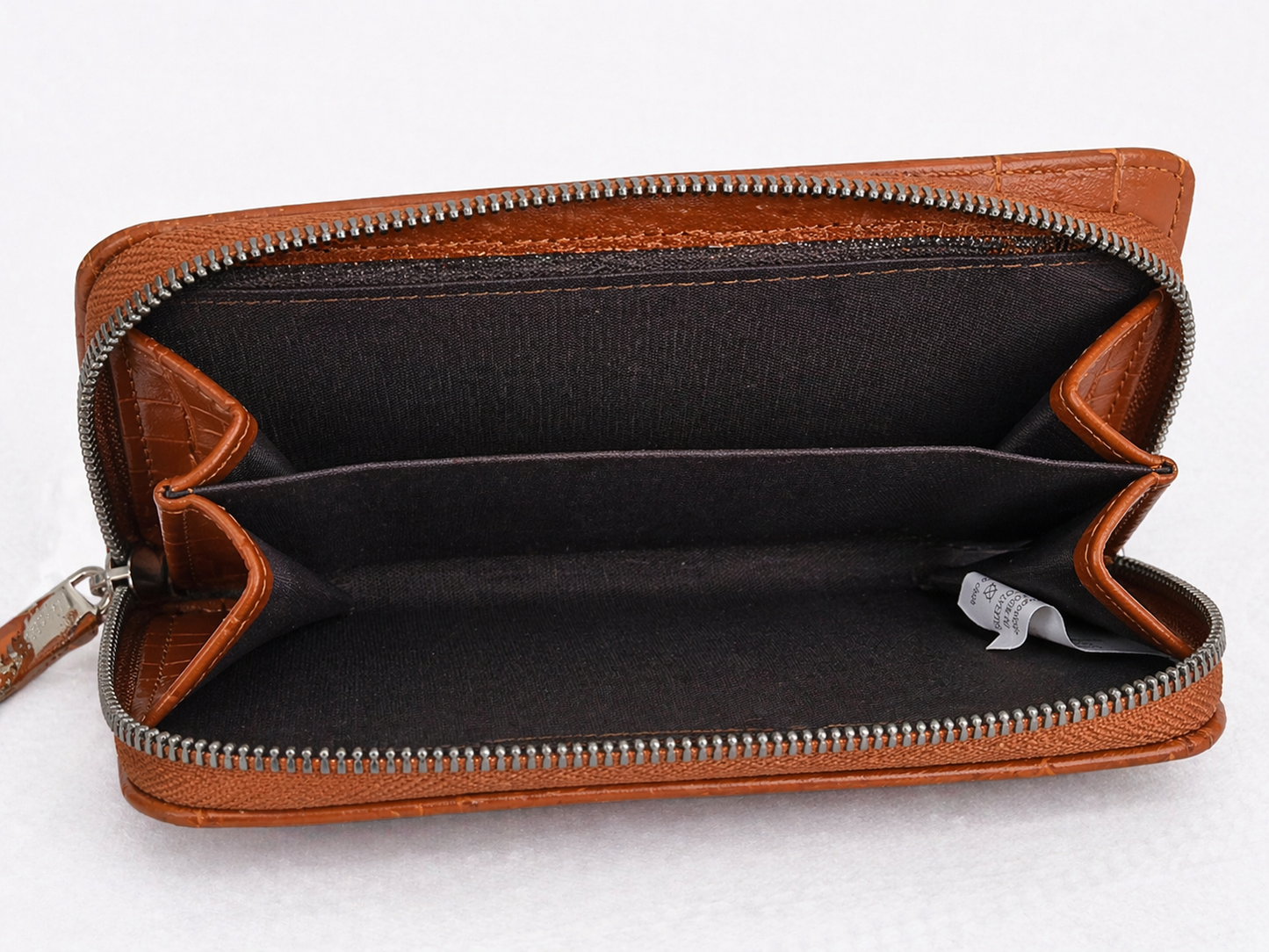 Cognac/Bruine portefeuille in croco-look – stijlvol & praktisch