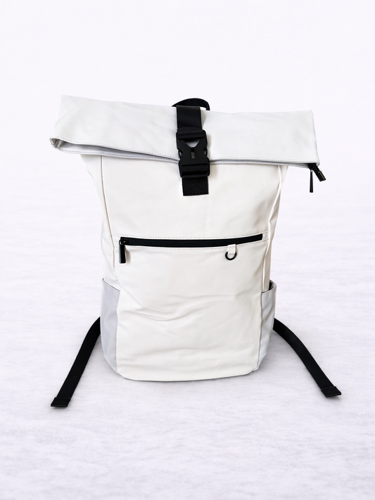 Crème Rolltop Rugzak – Ruim, Waterafstotend & Modern Design