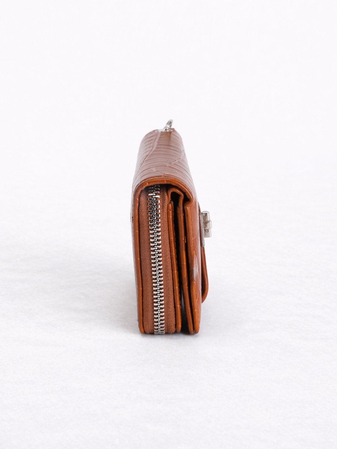Cognac/Bruine portefeuille in croco-look – stijlvol & praktisch