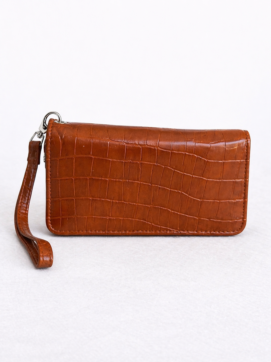 Cognac/Bruine portefeuille in croco-look – stijlvol & praktisch